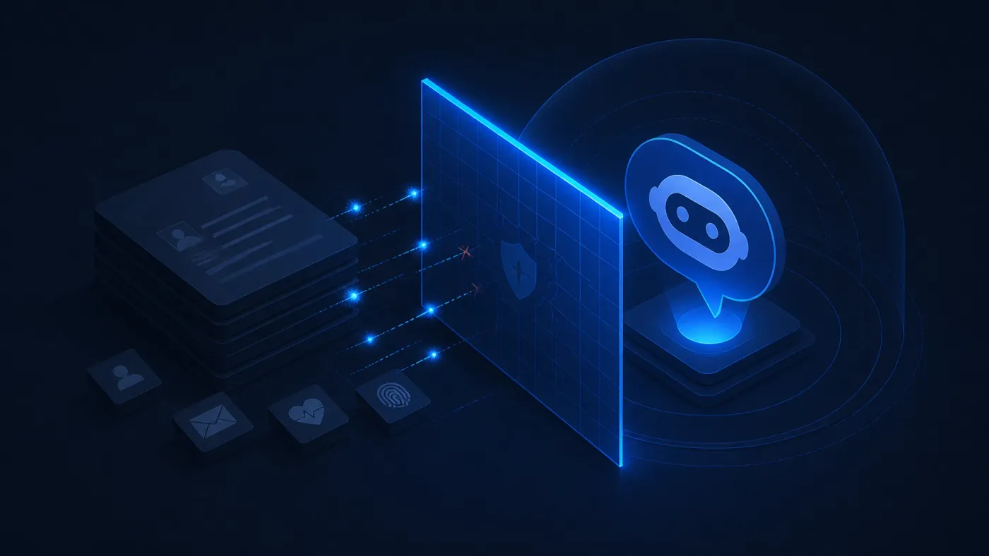 AI chatbot data leakage testing with sensitive information stopped by a security filter